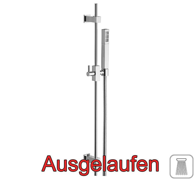 DIBL'fit Eckige Messing-Brausegarnitur mit rundem Brauserohr Ø 12 mm x 755 mm